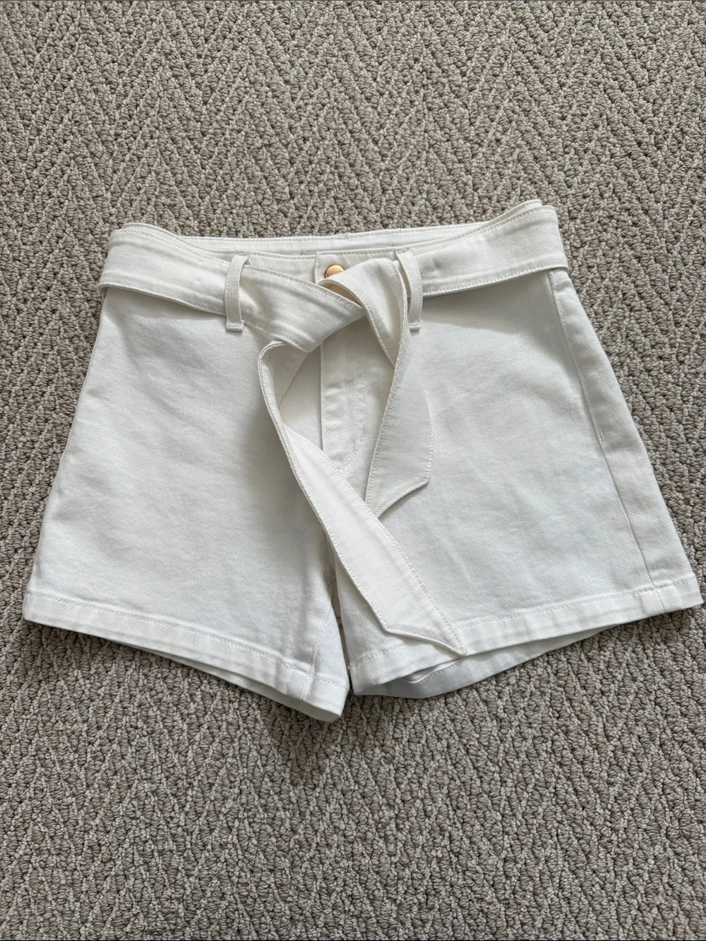 Joe's Jeans High-Rise White Tie-Waist Shorts